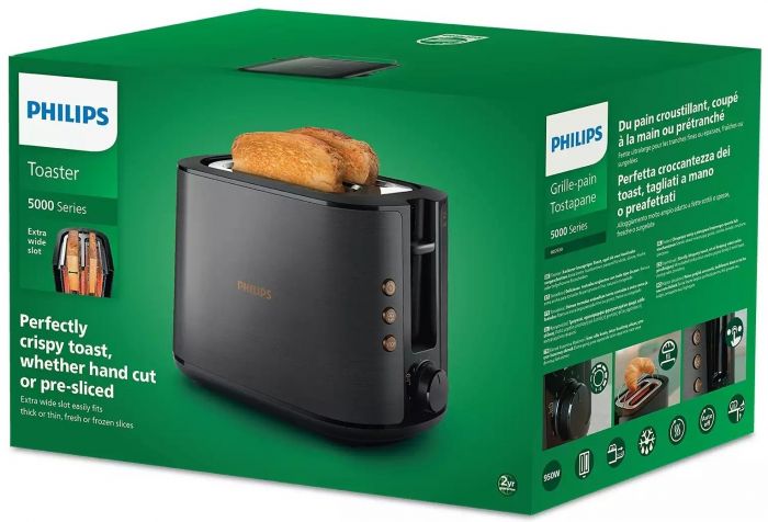 Тостер  Philips Viva Collection 950Вт, нержав., підігрів,разморозка