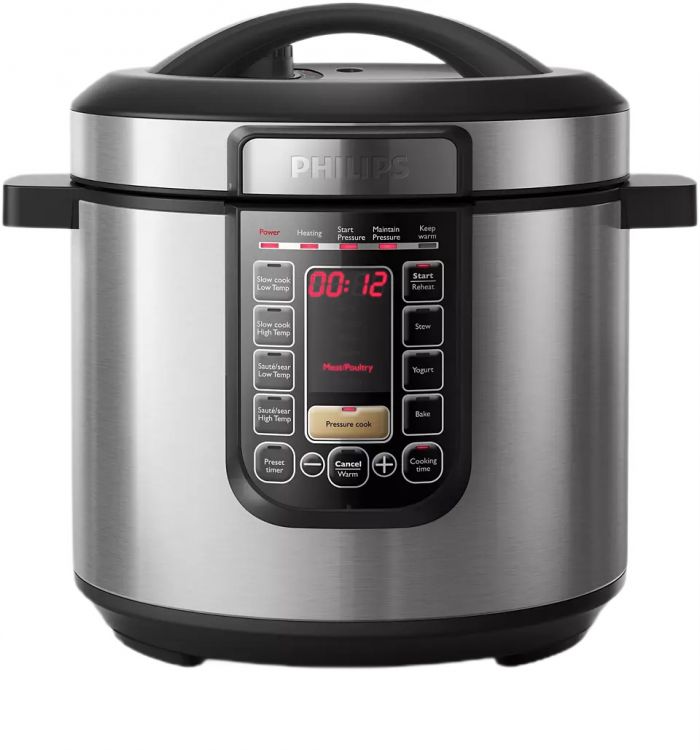 Мультиварка Philips Viva Collection 1300Вт, чаша-6л, електр. керування , 15 авто. программ, нержав.сталь, платик, чорний