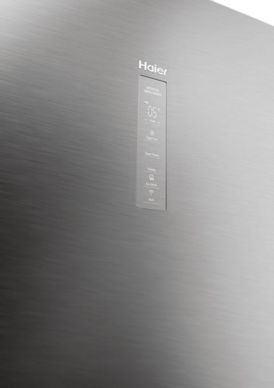 Холодильник Haier багатодверний, 205x59.5х65.7, холод.відд.-289л, мороз.відд.-125л, 3дв., А+, NF, інв., дисплей, зона нульова, cріблястий