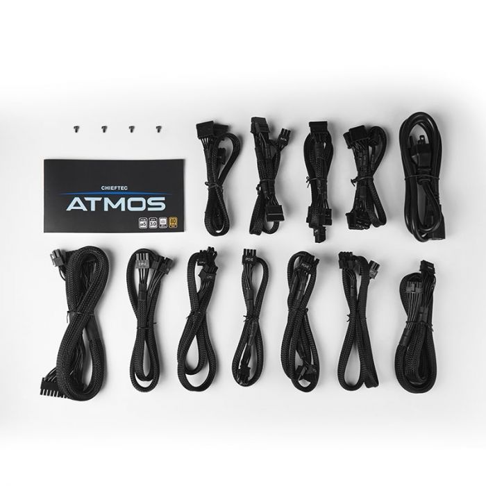 Блок живлення CHIEFTEC Atmos (850W), >90%, 80+ Gold, 135мм FDB, 1xMB 24pin(20+4), 2xCPU 8pin(4+4), 4xMolex, 9xSATA, 2xPCIe 8pin(6+2), 1xPCIe GEN5 16pin, Fully Modular
