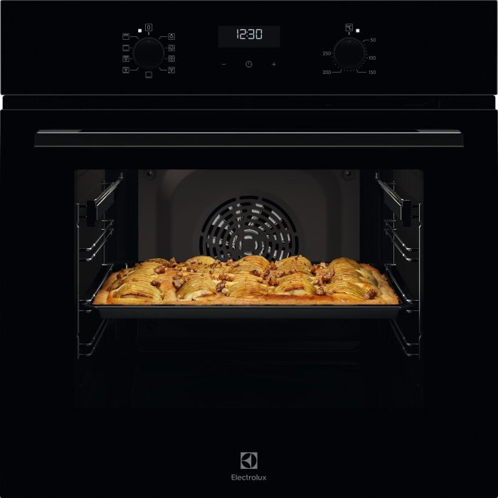Духова шафа Electrolux електрична, 65л, А, пара, дисплей, конвекція, телескопічні напрямні, чорний
