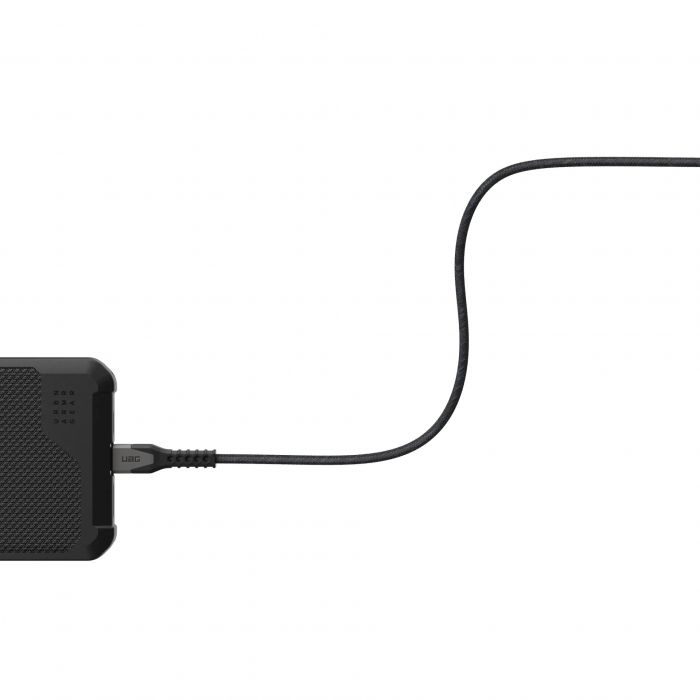 Кабель USB-C > USB-C заряджання/синхронізації UAG, 1.5м, 60Вт, Type-C, Rugged Kevlar, Black/Gray