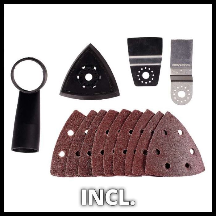 Багатофункціональний інструмент Einhell TC-MG 250 CE, 250Вт, 11000-20000об•хв, набір насадок, 1.02кг
