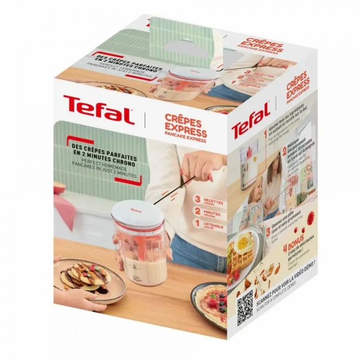 Експрес змішувач для тіста Tefal 900 мл, пластик, біло-червоний