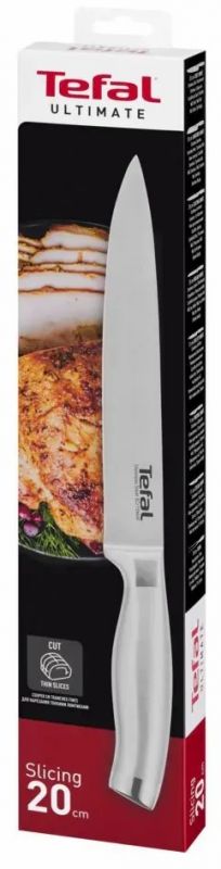 Кухонний ніж слайсерний Tefal Ultimate 20см, нержавіюча сталь