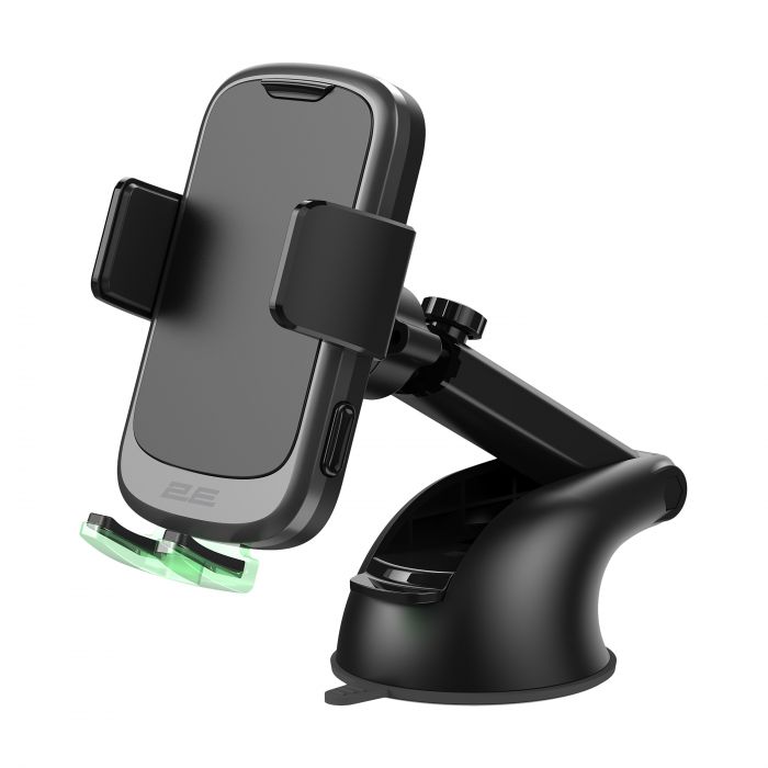 Автомобільний тримач смартфона 2Е автоматичний/бездротова зарядка, 2хUSB 60Вт