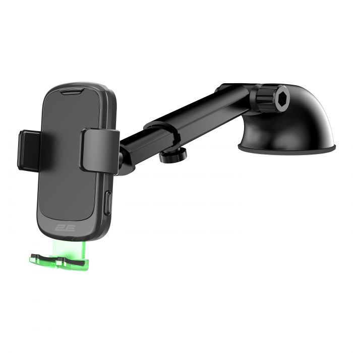 Автомобільний тримач смартфона 2Е автоматичний/бездротова зарядка, 2хUSB 60Вт