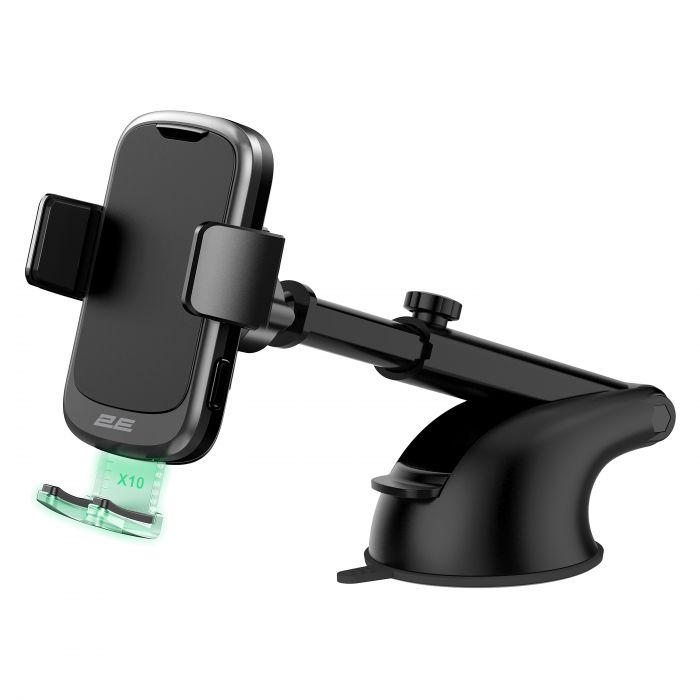 Автомобільний тримач смартфона 2Е автоматичний/бездротова зарядка, 2хUSB 60Вт