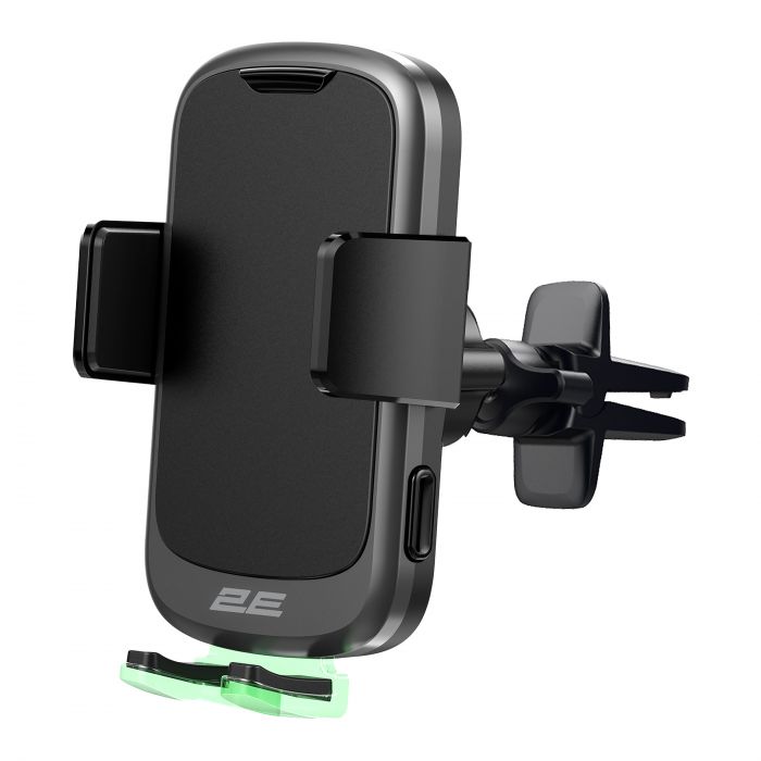 Автомобільний тримач смартфона 2Е автоматичний/бездротова зарядка, 2хUSB 60Вт