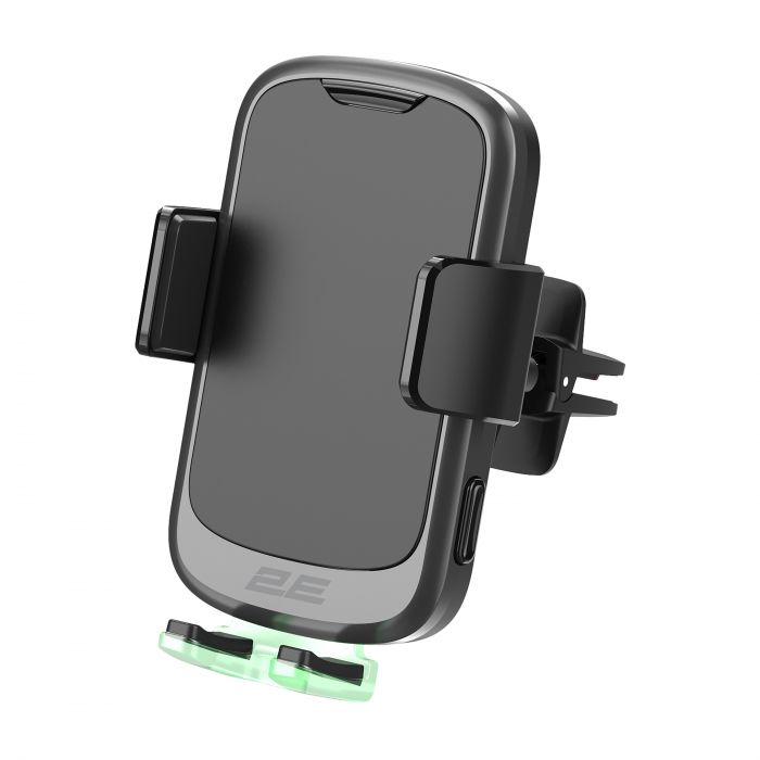 Автомобільний тримач смартфона 2Е автоматичний/бездротова зарядка, 2хUSB 60Вт