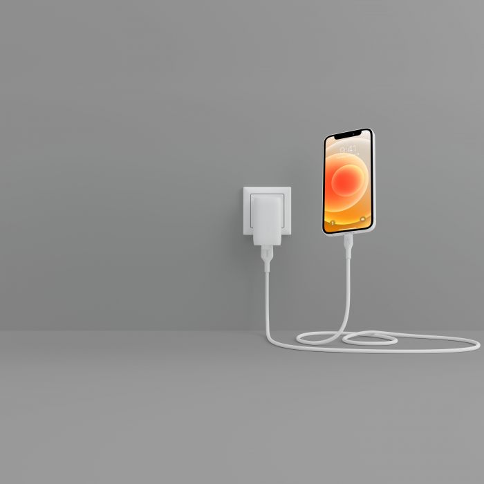 Кабель заряджання/синхронізації Belkin USB-A > Lightning, 2м, силіконовий з кліпсою, білий