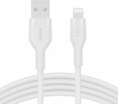 Кабель заряджання/синхронізації Belkin USB-A > Lightning, 2м, силіконовий з кліпсою, білий