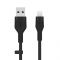 Кабель USB-A > Lightning заряджання/синхронізації Belkin, 2м, силіконовий з кліпсою, чорний