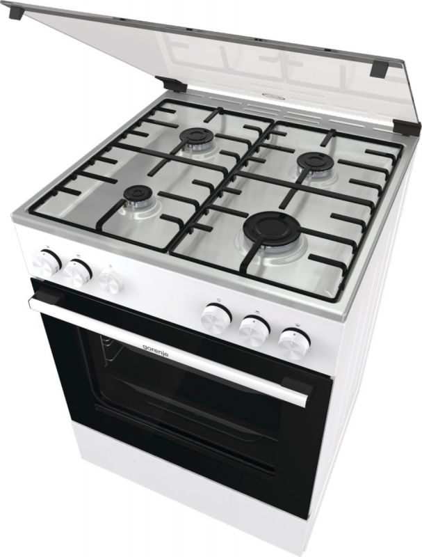Плита Gorenje  газова, 72л, 60x60см, емальовані, білий