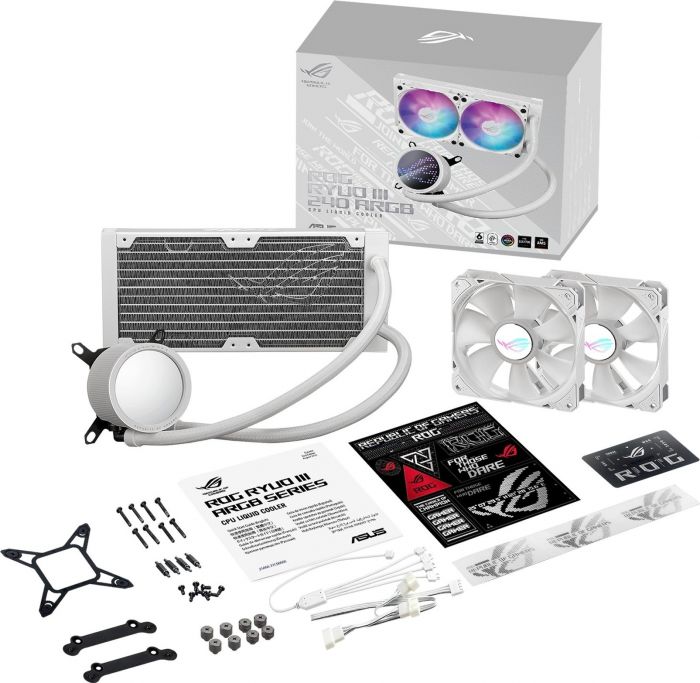 Система рідинного охолодження ASUS ROG RYUO III 240 ARGB WHT Intel: LGA 115x, 1700, 1200;AMD: AM4, AM5, Anime Matrix LED, ARGB, білий