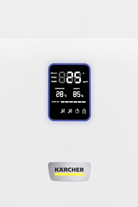 Очисник повітря Karcher AF 50, 50м2, 520м3/год, дисплей, 2 HEPA фільтри, 4 режими,  інд. забр-ння, білий