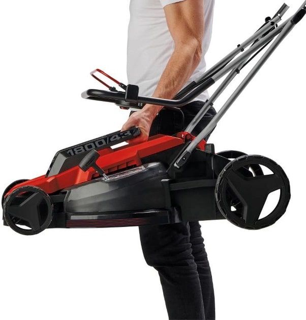 Газонокосарка електрична Einhell GC-EM 1800/43, 1800 Вт, 43 см, 50 л, 20-65 мм, до 800 м2, 12.2 кг
