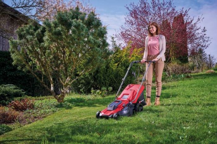Газонокосарка електрична Einhell GC-EM 1800/43, 1800 Вт, 43 см, 50 л, 20-65 мм, до 800 м2, 12.2 кг