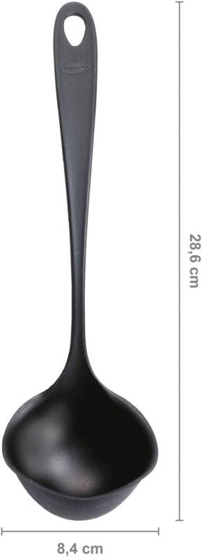 Ополоник Fiskars Essential, 28см, пластик, чорний