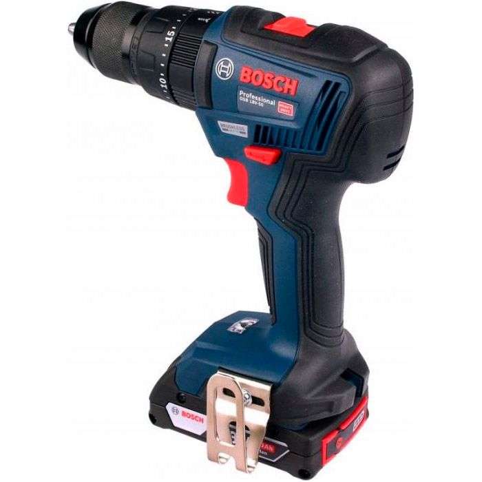 Шурупокрут-дриль ударний акумуляторний Bosch GSB 18 V-50, 18В, 28•50Нм, 20+2, 0-460-1800об•хв, 1.1кг, без АКБ та ЗП