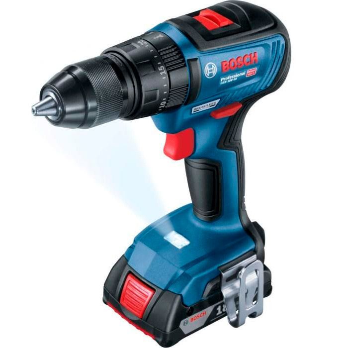 Шурупокрут-дриль ударний акумуляторний Bosch GSB 18 V-50, 18В, 28•50Нм, 20+2, 0-460-1800об•хв, 1.1кг, без АКБ та ЗП