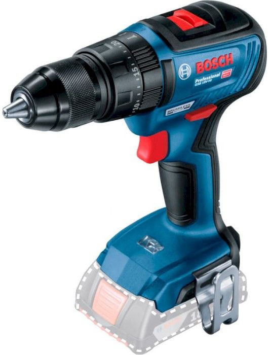 Шурупокрут-дриль ударний акумуляторний Bosch GSB 18 V-50, 18В, 28•50Нм, 20+2, 0-460-1800об•хв, 1.1кг, без АКБ та ЗП