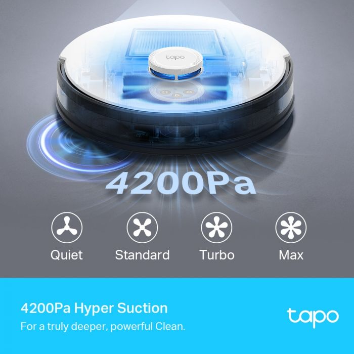 Робот-пилосмок TP-LINK TAPO RV 30 LIDAR з підтримкою вологого прибирання + док-станція