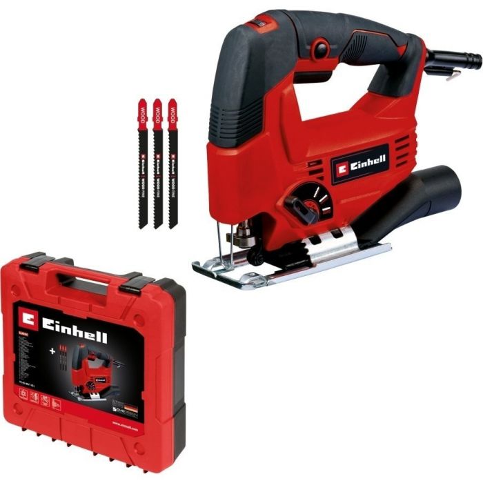 Лобзик електричний Einhell TC-JS 80/1 Kit, 550Вт, 1000-3000об•хв, в копмлекті 3 полотна, кейс, 1.86кг