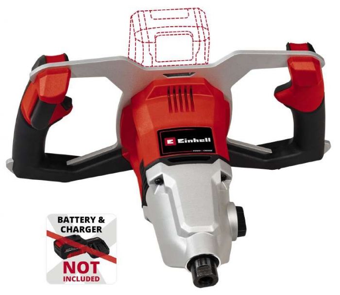 Міксер будівельний акумуляторний Einhell TP-MX 18-2LI BL - Solo, PXC, 18В, 450/720об•хв, М14, 60Нм,  безщітковий, 5.11кг, без АКБ і ЗП