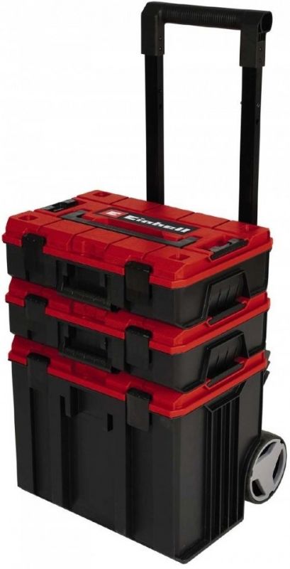 Модульна система для інструменту Einhell E-Case Tower, на коліщатках, 3 ящики модуля, 64.5х48х42.5см