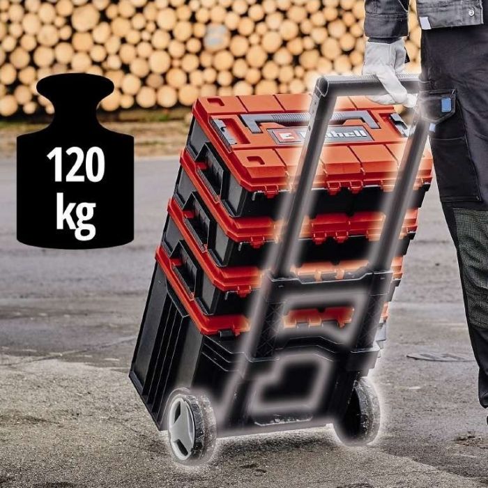Модульна система для інструменту Einhell E-Case Tower, на коліщатках, 3 ящики модуля, 64.5х48х42.5см