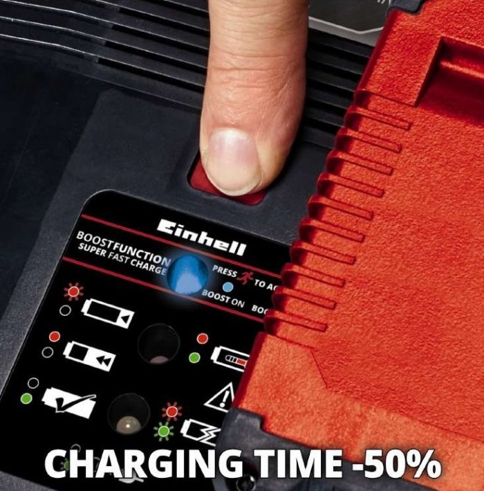 Набір акумулятора та зарядного пристрою Einhell Boostcharger PXC, 1х18В, 4-6А•год  6A, 1х18В,1х4-6А•год, ЗП 6А, 1.88кг