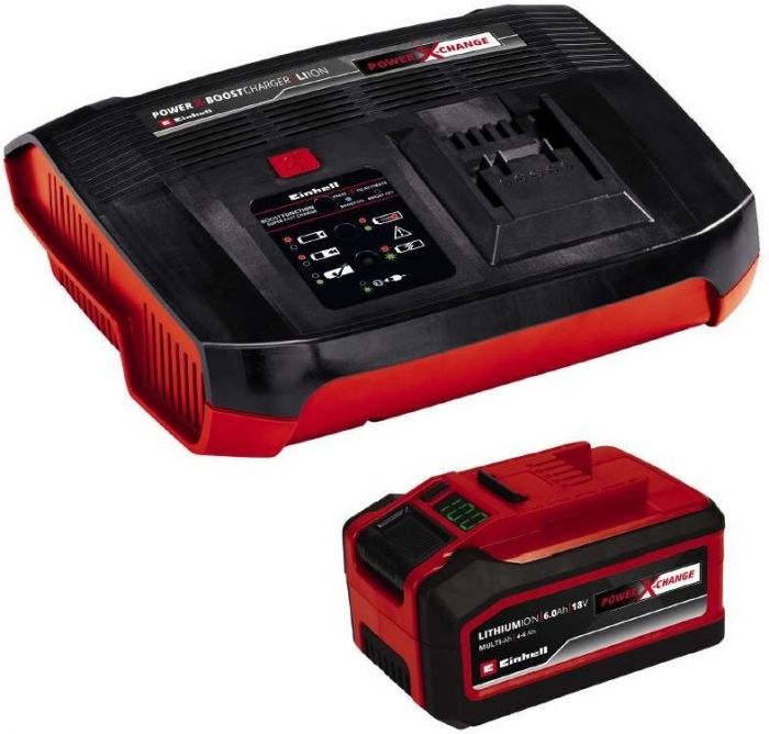 Набір акумулятора та зарядного пристрою Einhell Boostcharger PXC, 1х18В, 4-6А•год  6A, 1х18В,1х4-6А•год, ЗП 6А, 1.88кг