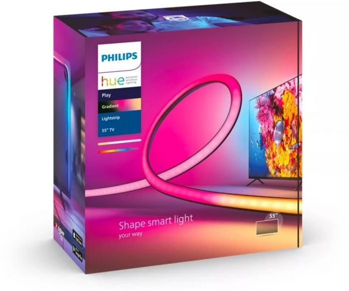 Стрічка світлодіодна розумна Philips Hue Play для ТВ 55", 0.5W(20Вт), 2000K-6500K, RGB, Gradient, ZigBee, димування, блок живлення, 216см