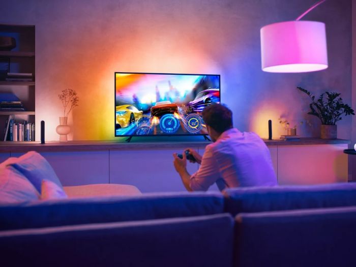 Стрічка світлодіодна розумна Philips Hue Play для ТВ 55", 0.5W(20Вт), 2000K-6500K, RGB, Gradient, ZigBee, димування, блок живлення, 216см