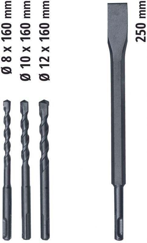 Перфоратор Einhell TC-RH 800 4F Kit, SDS-plus, 620Вт, 2.2Дж, кейс, 2.86кг