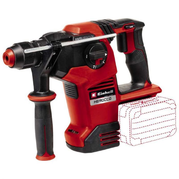 Перфоратор акумуляторний Einhell HEROCCO 36/28, SDS-plus, 36В(18+18), 3.2Дж, 0-1100об•хв, кейс, безщіткоий, 3.35кг, без АКБ та ЗП