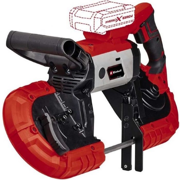 Пила стрічкова акумуляторна Einhell TE-MB 18/127LI - Solo, PXC 18В, 120м•хв, 115/127мм, 2 стрічки по металу 1141х13х0.65мм, LED, 5.5кг, без АКБ і ЗП