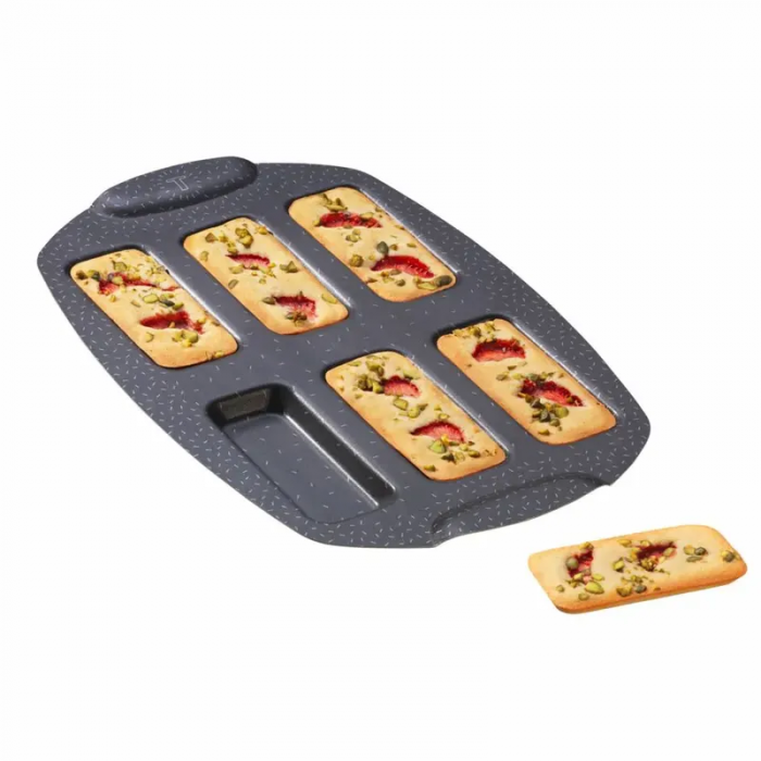 Деко Tefal PerfectBake, 6 форм, прямокутний, 21х29см, алюміній, коричневий