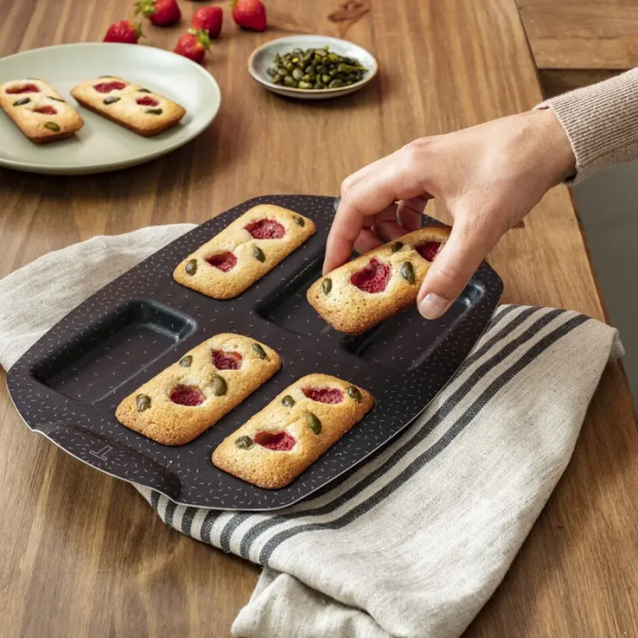 Деко Tefal PerfectBake, 6 форм, прямокутний, 21х29см, алюміній, коричневий