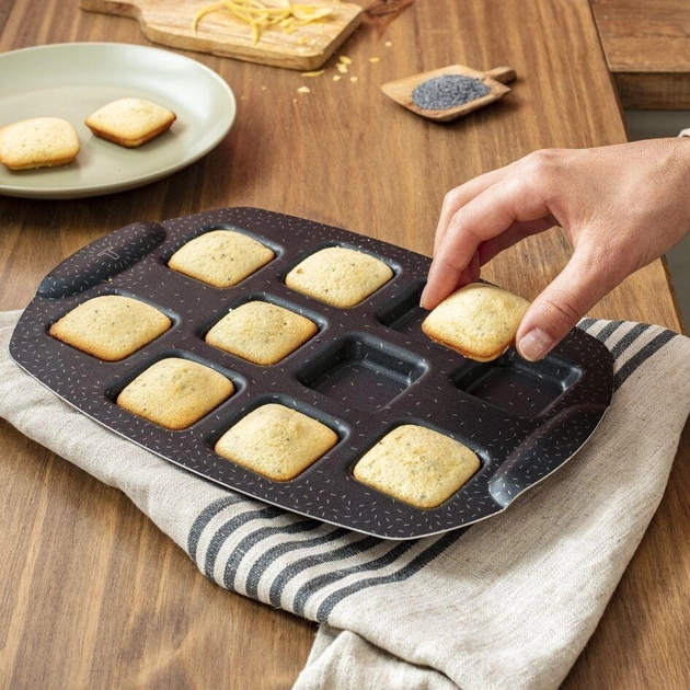 Деко Tefal PerfectBake, 10 форм, квадратний, 21х29см, алюміній, коричневий