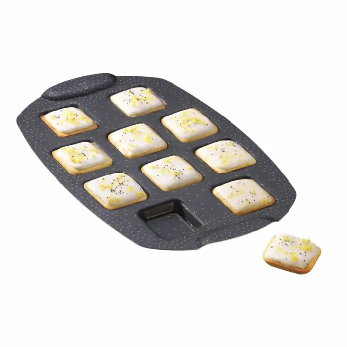 Деко Tefal PerfectBake, 10 форм, квадратний, 21х29см, алюміній, коричневий