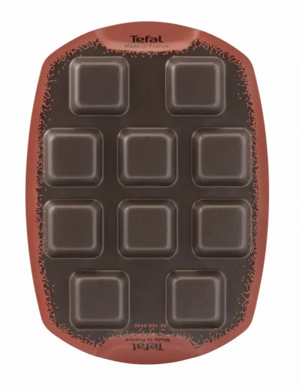 Деко Tefal PerfectBake, 10 форм, квадратний, 21х29см, алюміній, коричневий