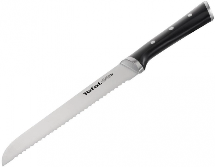 Ніж для хліба Tefal Ice Force, 20см, нержавіюча сталь, платик, чорний