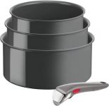 Набір посуду Tefal Ingenio Renew, 4 пр., алюміній, нержавіюча сталь, бакеліт, сірий