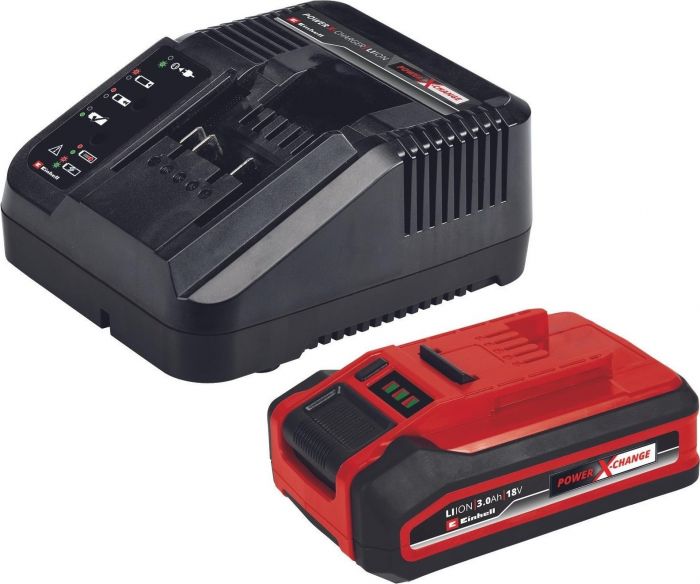 Пила ланцюгова акумуляторна Einhell GE-LC 18/25 Li Set, PXC, 18В, шина 25см, 4.3м/с, акум. 3,0Ah і зарядний пристрій, додатковий ланцюг, 3.6кг