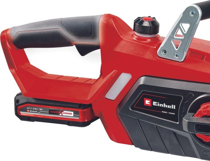 Пила ланцюгова акумуляторна Einhell GE-LC 18/25 Li Set, PXC, 18В, шина 25см, 4.3м/с, акум. 3,0Ah і зарядний пристрій, додатковий ланцюг, 3.6кг