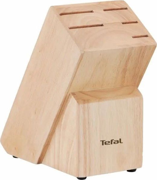 Набір ножів Tefal Ice Force, 5пр., з дерев'яною колодкою, нержавіюча сталь, платик, чорний