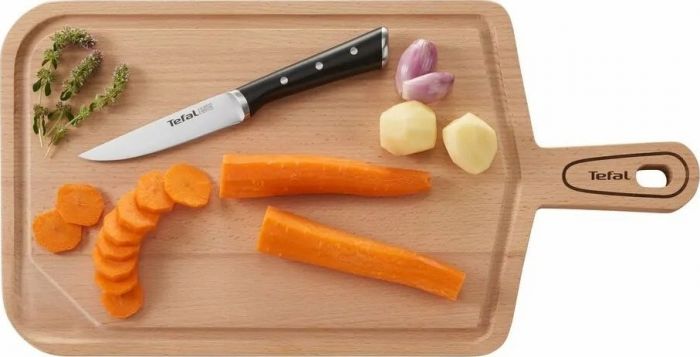 Набір ножів Tefal Ice Force, 5пр., з дерев'яною колодкою, нержавіюча сталь, платик, чорний