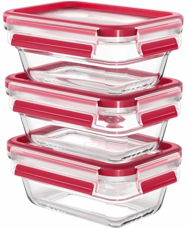 Набір контейнерів Tefal Master Seal, 3шт., скло, прозорий